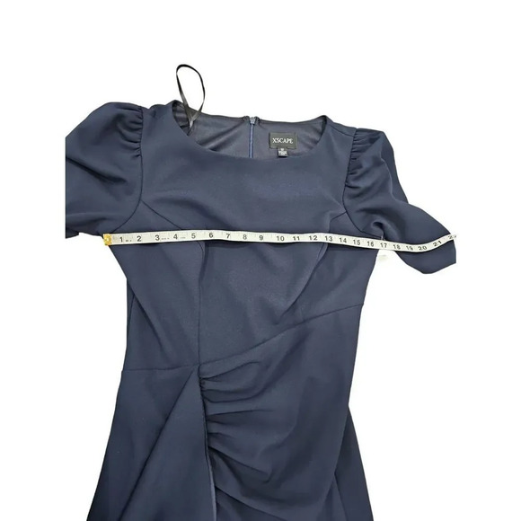 NWOT XSCAPE Ruffle Ruched Maxi Dress Sz 12 - Picture 9 of 10